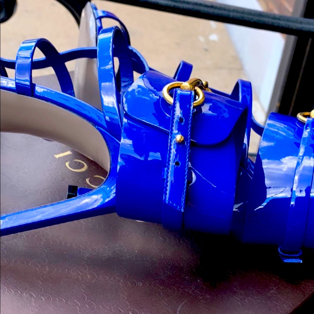 Authentic Gucci Royal Blue Ursula high heel Sandal
